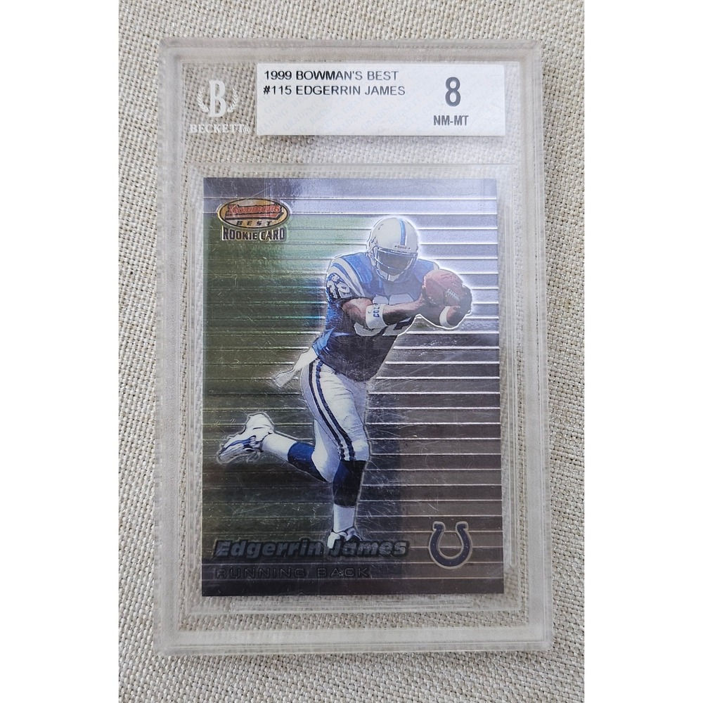 Bowman's Best Edgerrin James Rookie Card BGS 8 NM-MT 1999 #115 Colts NFL HOF